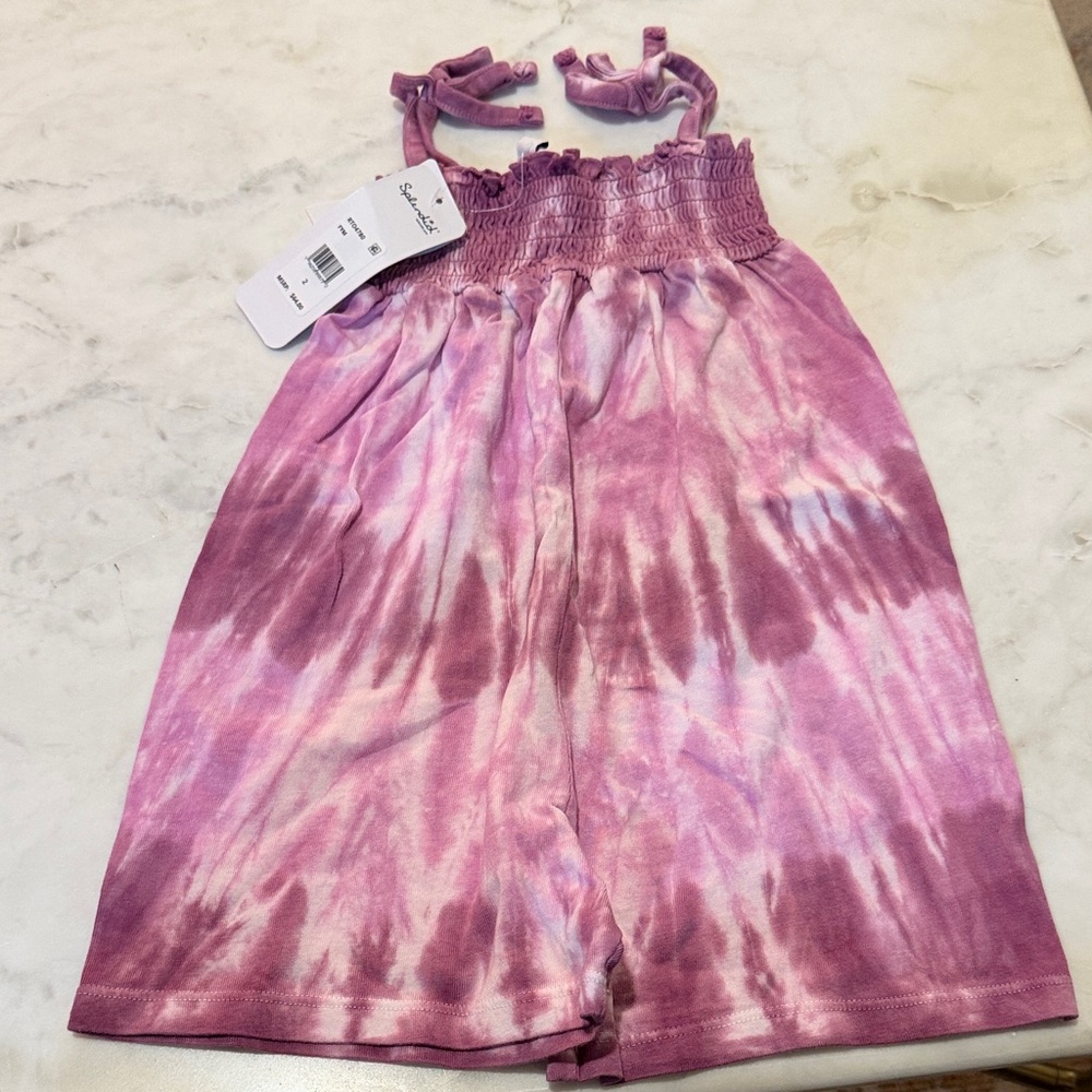 NWT Splendid Pink and Purple Tie-Dye Kids‎ Romper size 2